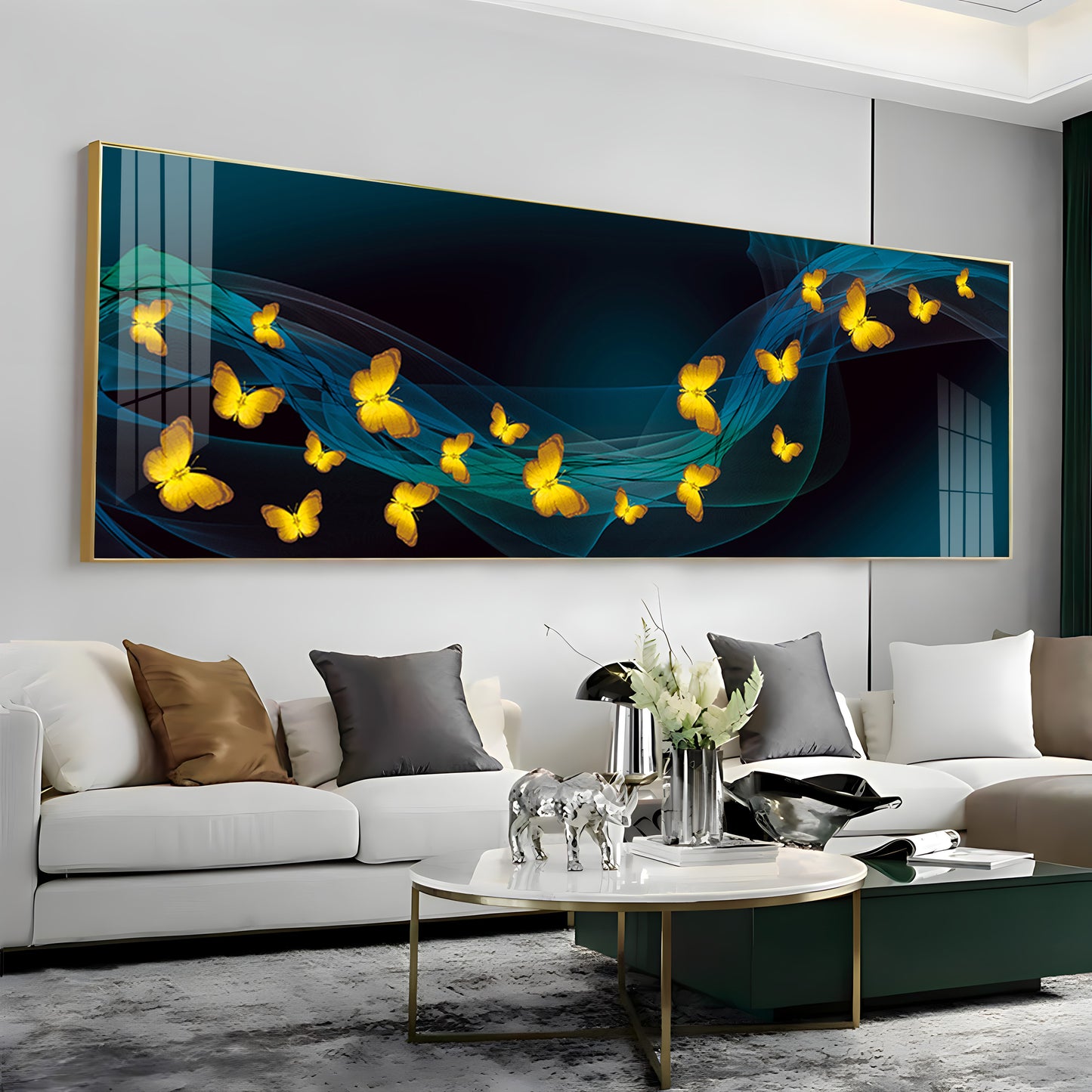 Golden Wing Dance Premium Acrylic Horizontal Wall Art