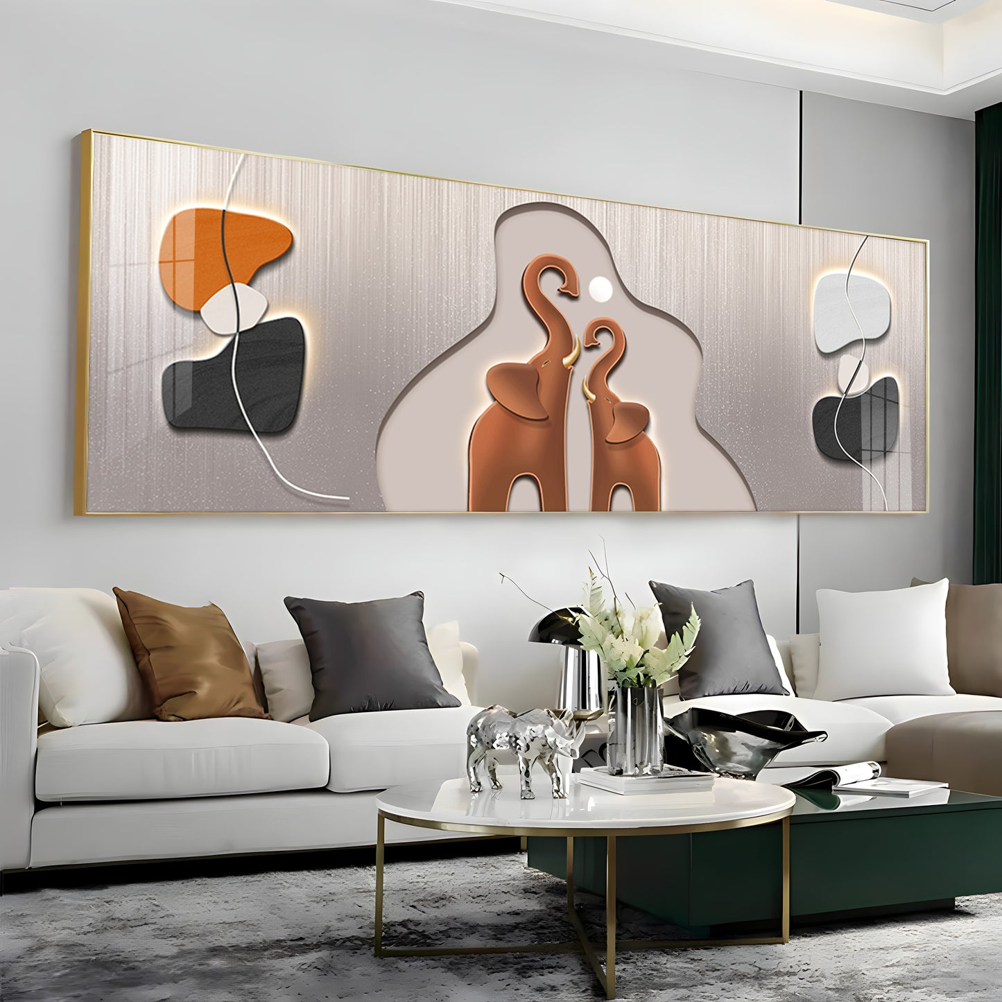 Elephant with baby Elephant Premium Acrylic Horizontal Wall Art