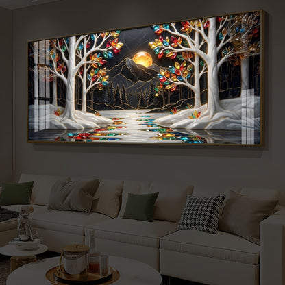 Tree Of Life Modern Luxury Backlight Horizontal Wall Art