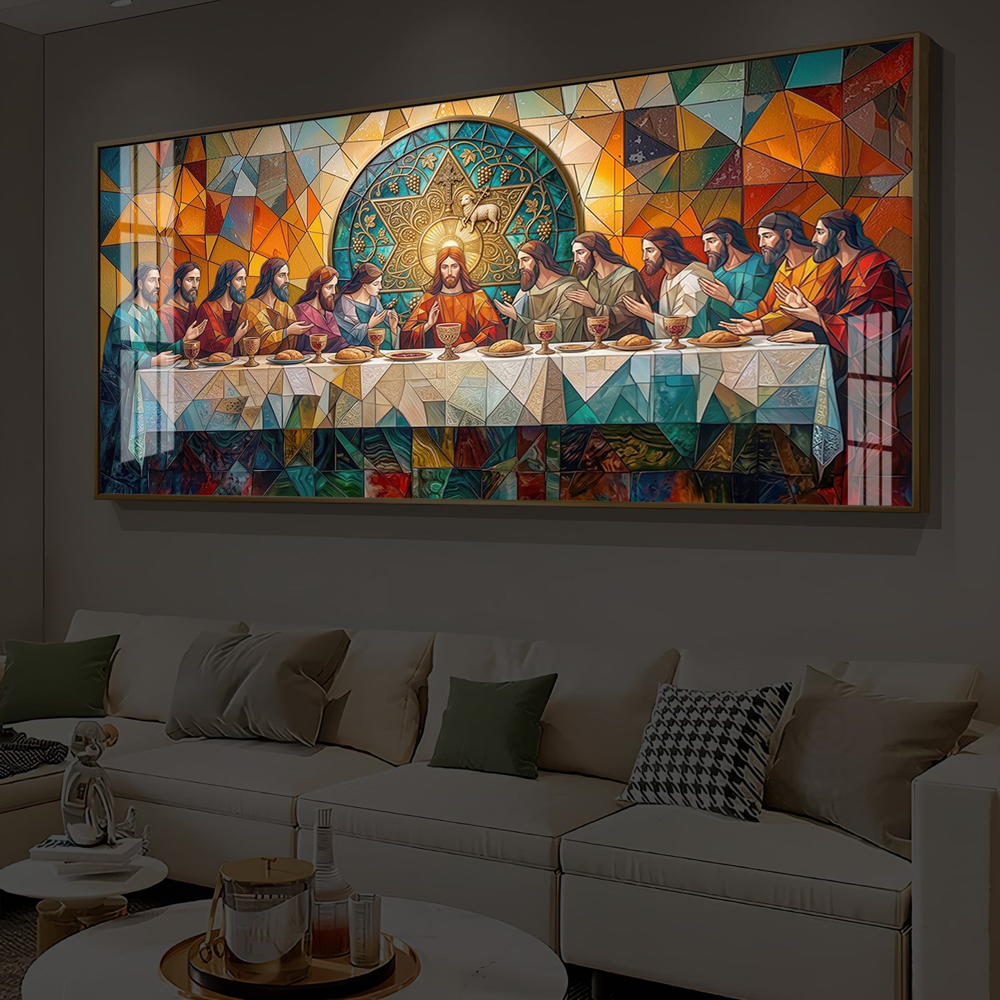The last Supper Modern Luxury Backlight Horizontal Wall Art