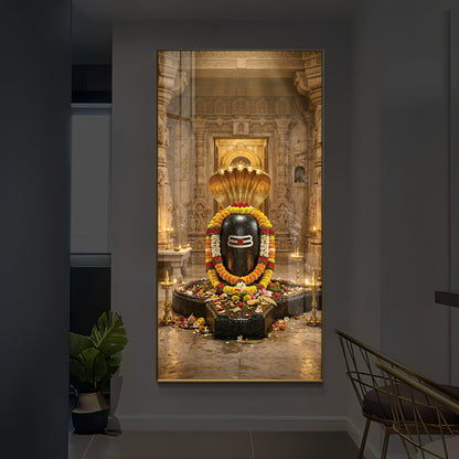 Shree Somnath Jyotirlinga Modern Luxury Backlight Vertical Wall Art