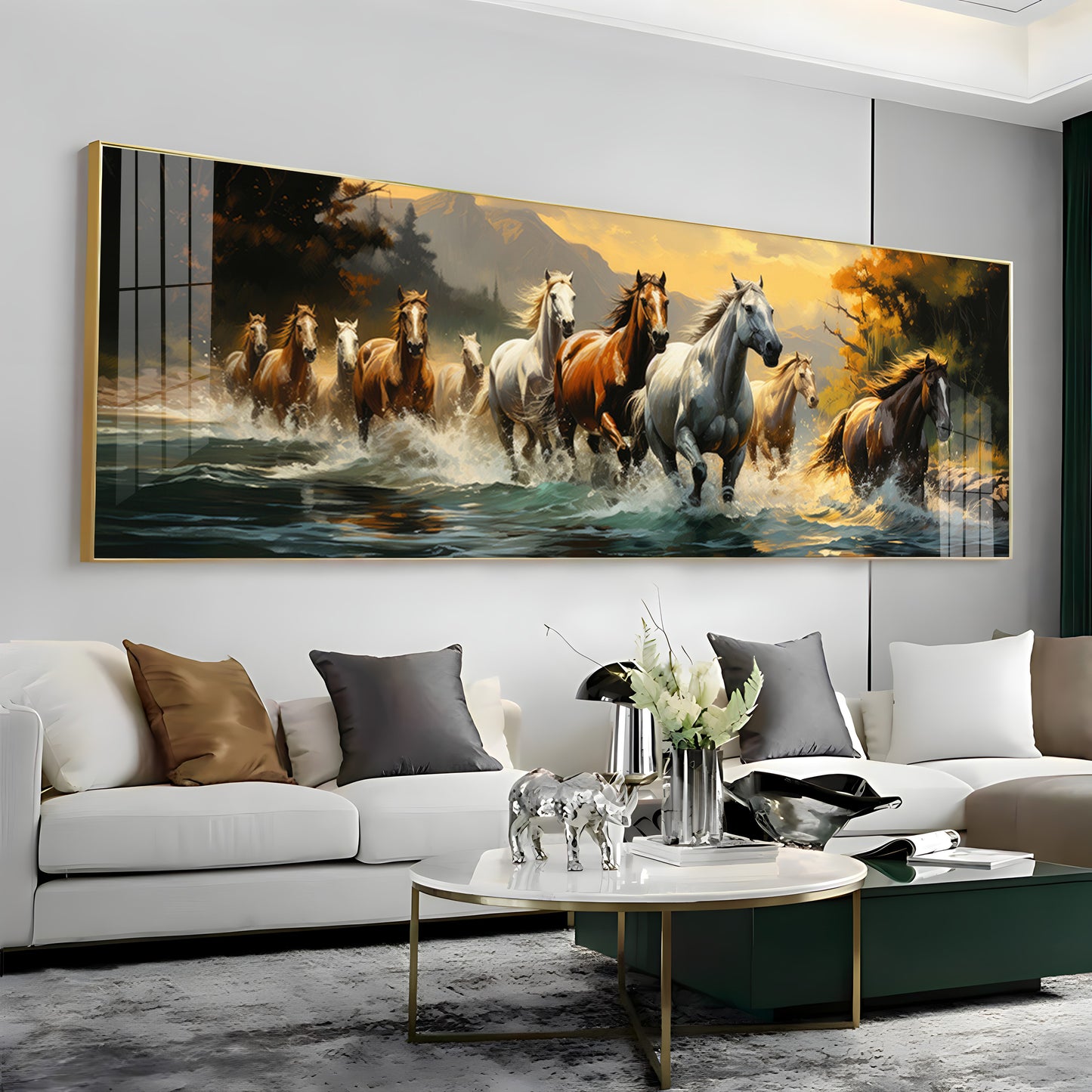 Horses in Harmony Premium Acrylic Horizontal Wall Art