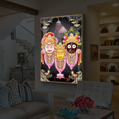 Lord Jagannath Modern Luxury Backlight Vertical Wall Art
