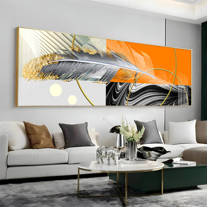 Feather Glow Delight Premium Acrylic Horizontal Wall Art