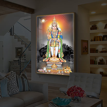 Lord Kartikeyan Modern Luxury Backlight Vertical Wall Art