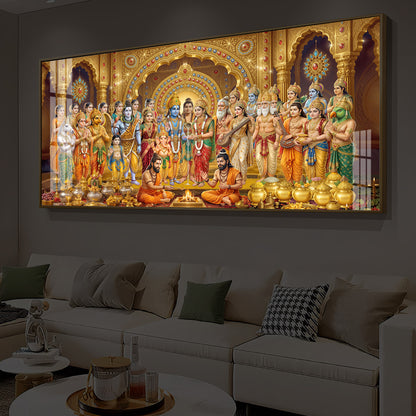 Divine Moment Of Shrinivasam Kalyanam Modern Luxury Backlight Horizontal Wall Art