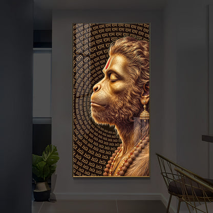 Hanuman Ji Modern Luxury Backlight Vertical Wall Art