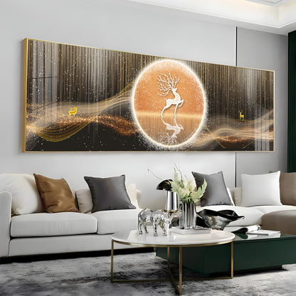 Deer In The Golden Halo Premium Acrylic Horizontal Wall Art
