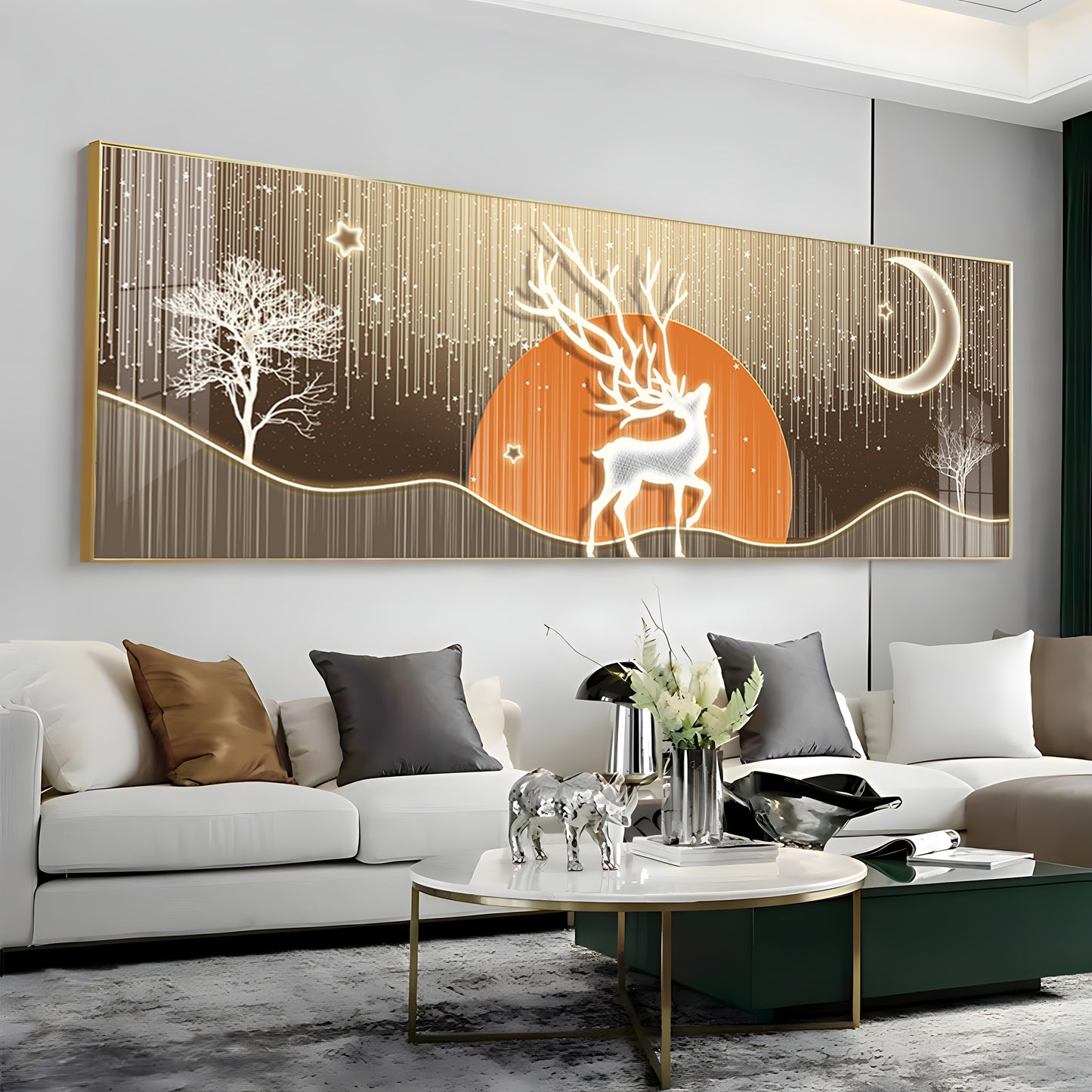 Deer Silverlight Stag Premium Acrylic Horizontal Wall Art