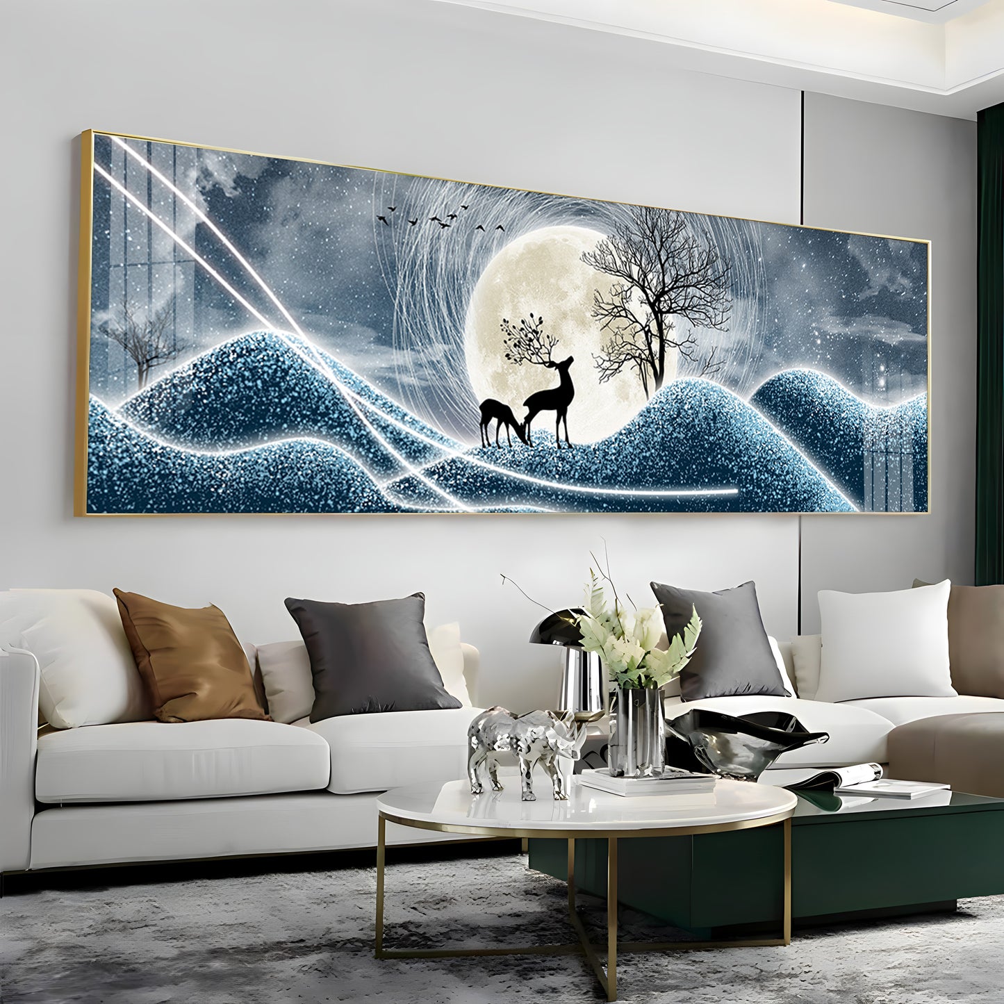 Moonlit Forest Serenade Premium Acrylic Horizontal Wall Art