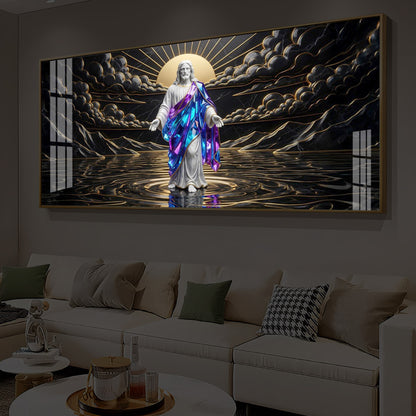 Jesus Christ Modern Luxury Backlight Horizontal Wall Art