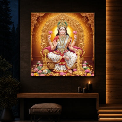 Maa Laxmi Modern Luxury Backlight Square Wall Art