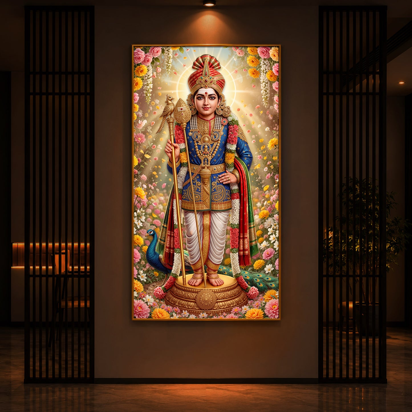 Murugan Ji Modern Luxury Backlight Vertical Wall Art