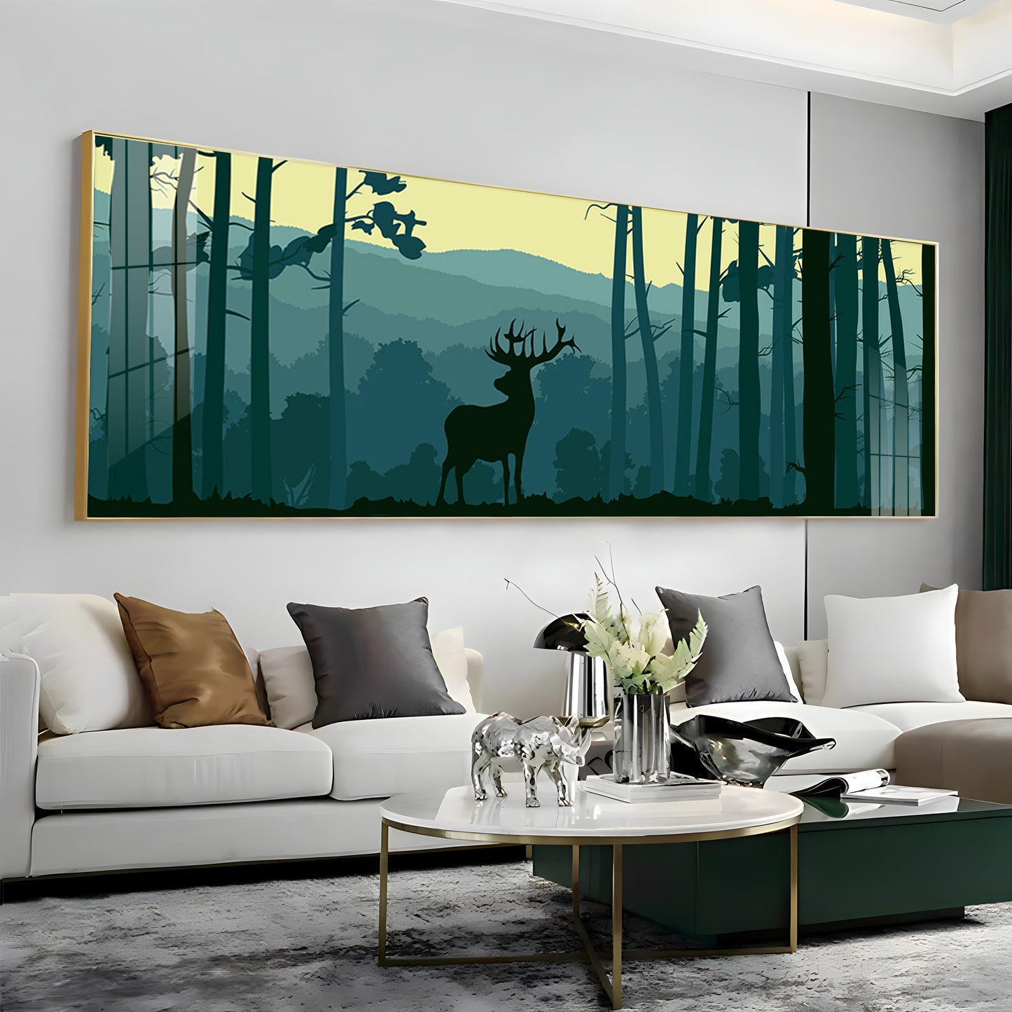 Deer In Forest Premium Acrylic Horizontal Wall Art