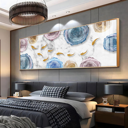 Fish With Abstract Circular Premium Acrylic Horizontal Wall Art