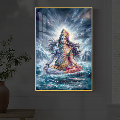 Ardhanarishvara Modern Luxury Backlight Vertical Wall Art