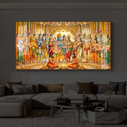 Divine Depiction of Shrinivasa Kalyanam Modern Luxury Backlight Horizontal Wall Art