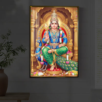 Murugan Bhagwan Modern Luxury Backlight Vertical Wall Art