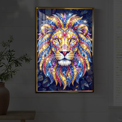 Imperial Lion Majesty Modern Luxury Backlight Vertical Wall Art