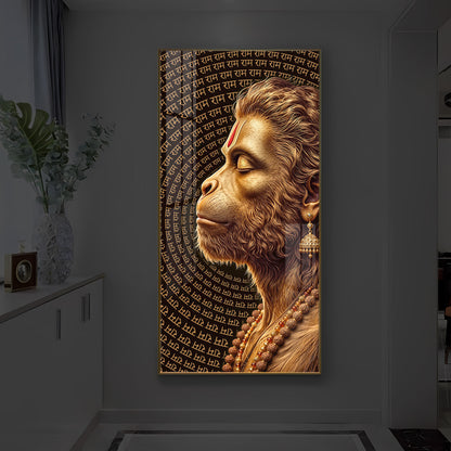 Hanuman Ji Modern Luxury Backlight Vertical Wall Art