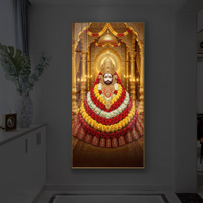 Khatu Shyam Baba Modern Luxury Backlight Vertical Wall Art