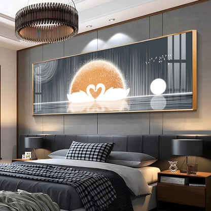 Serene Swanscape Premium Acrylic Horizontal Wall Art