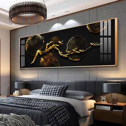 Elegant Golden Color Design Premium Acrylic Horizontal Wall Art