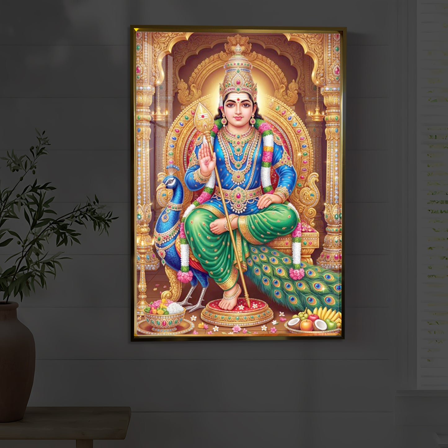 Muruganthunai Modern Luxury Backlight Vertical Wall Art
