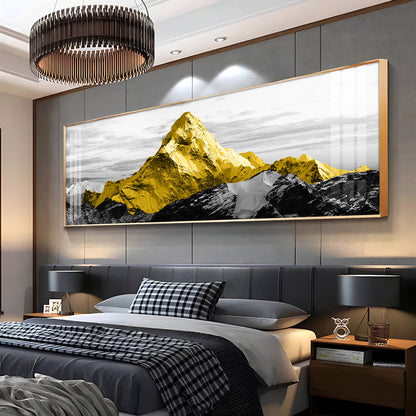 Elegant Yellow Mountains Premium Acrylic Horizontal Wall Art