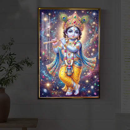 Bal Shree Krishna Modern Luxury Backlight Vertical Wall Art