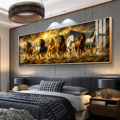 Eight Horses Mountains Premium Acrylic Horizontal Wall Art