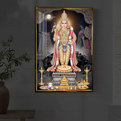 Lord Kartikeya Modern Luxury Backlight Vertical Wall Art