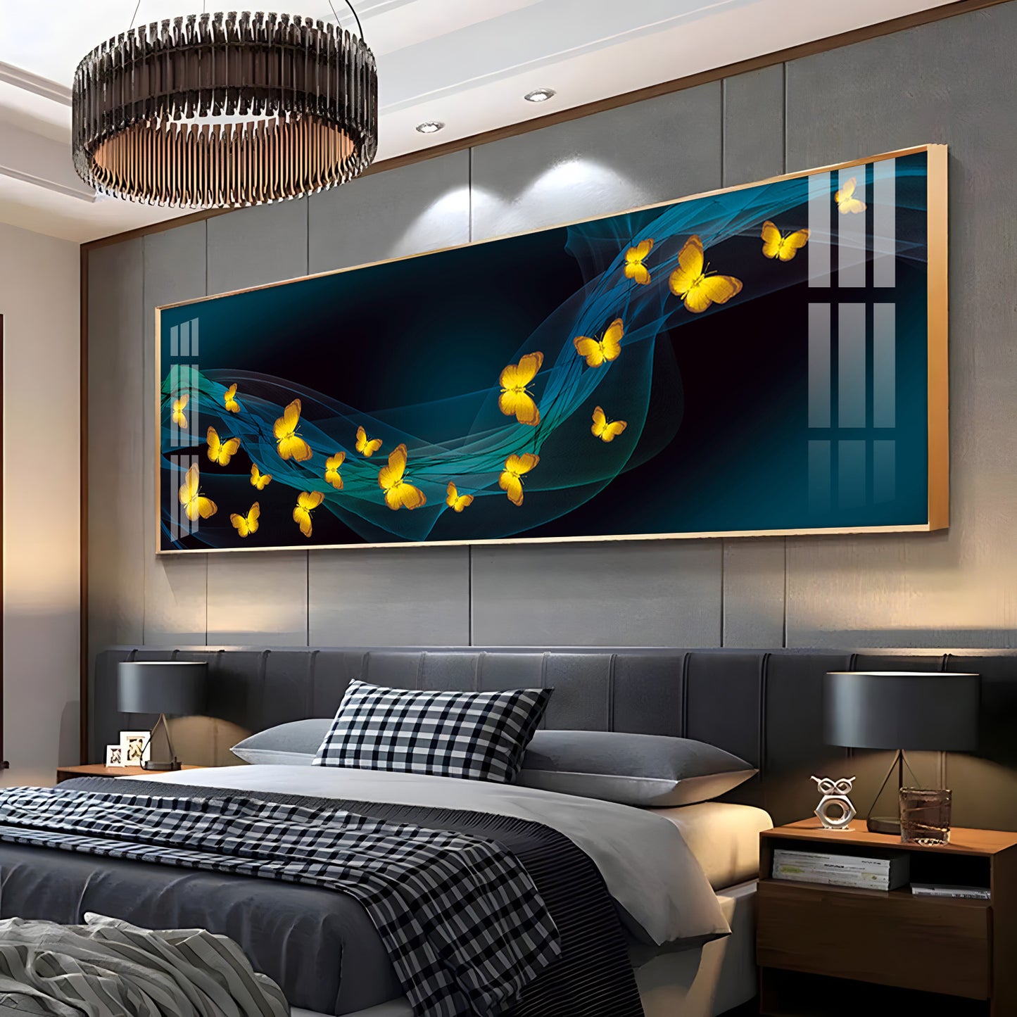 Golden Wing Dance Premium Acrylic Horizontal Wall Art
