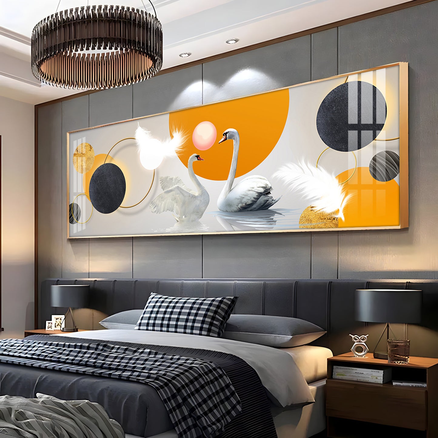 Swans in Sync Premium Acrylic Horizontal Wall Art