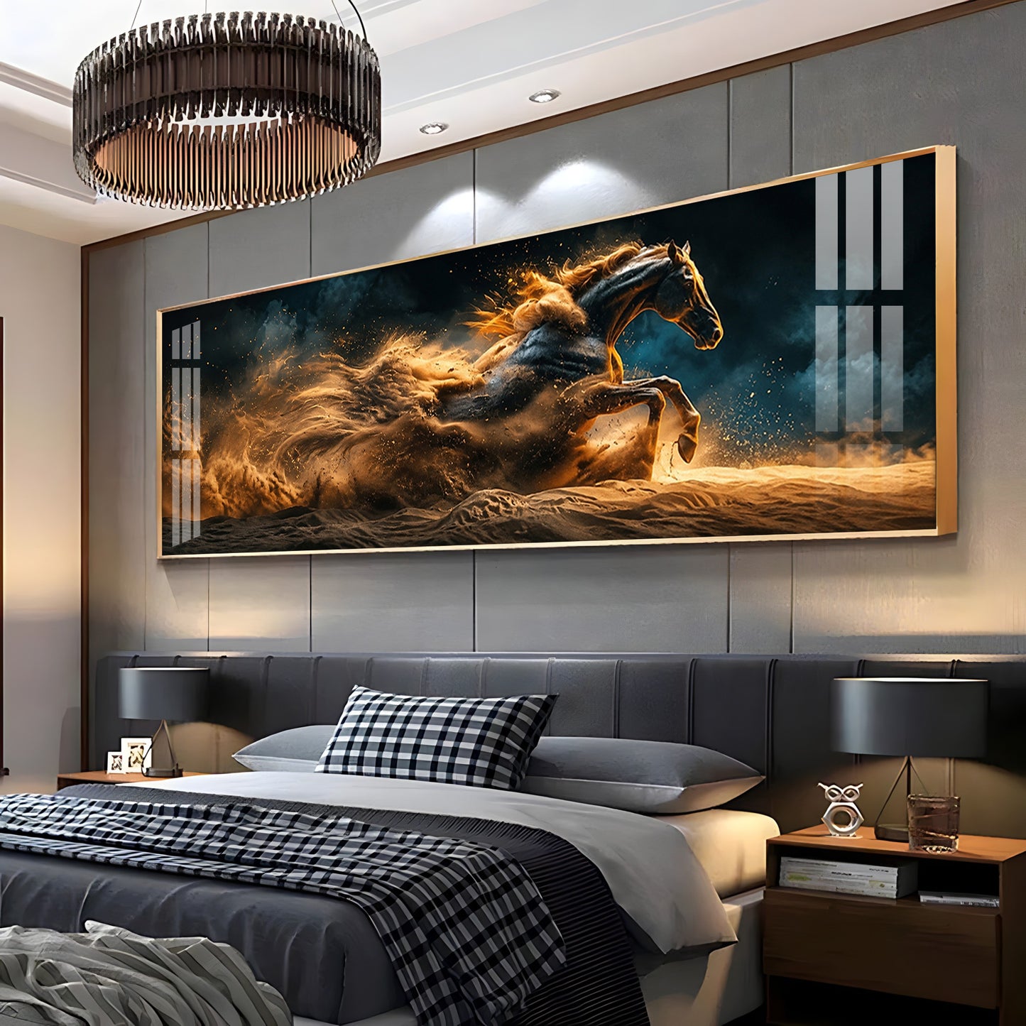 Running Horse Premium Acrylic Horizontal Wall Art