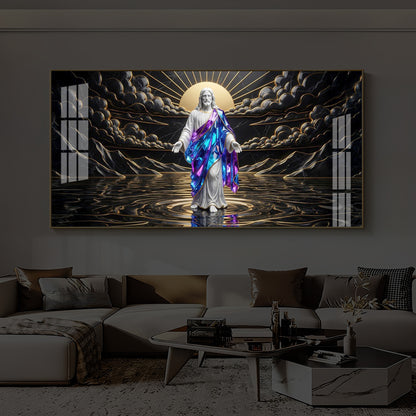 Jesus Christ Modern Luxury Backlight Horizontal Wall Art