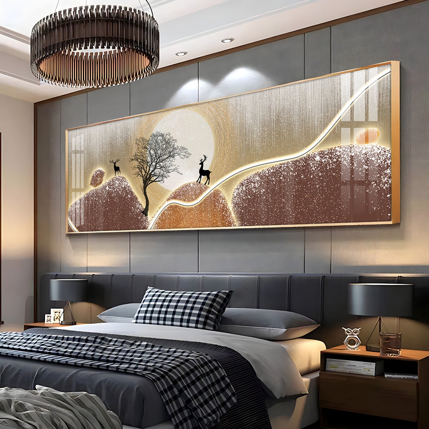 Serene Deer Scene Premium Acrylic Horizontal Wall Art
