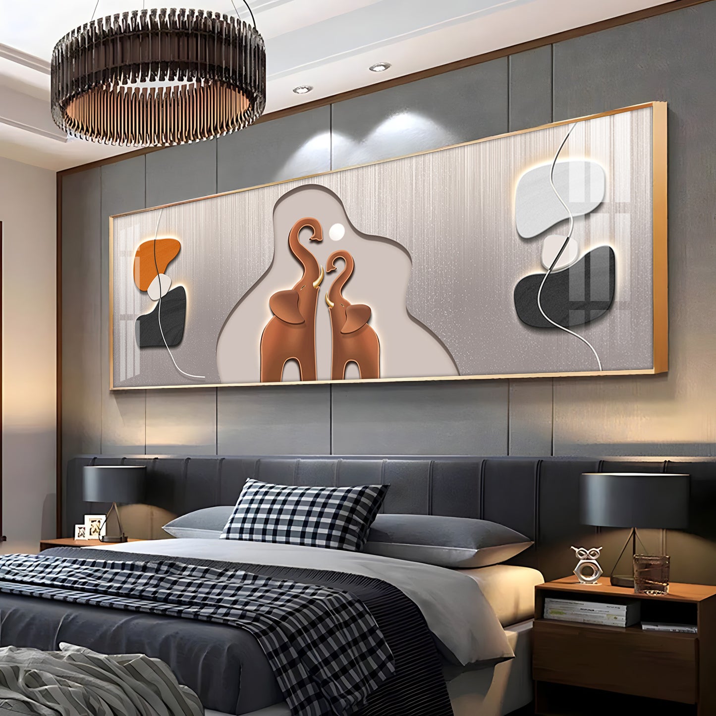 Elephant with baby Elephant Premium Acrylic Horizontal Wall Art