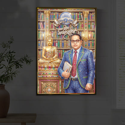 Dr. Bhimrao Ambedkar Ji Modern Luxury Backlight Vertical Wall Art