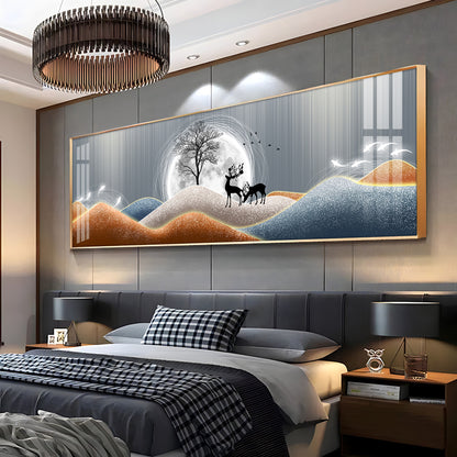 Deer & Tree Harmony Premium Acrylic Horizontal Wall Art