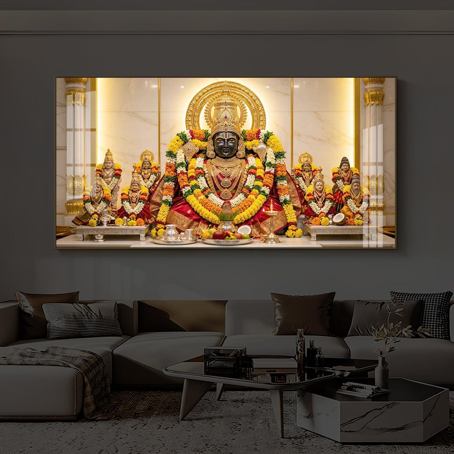 Badrinarayan Modern Luxury Backlight Horizontal Wall Art