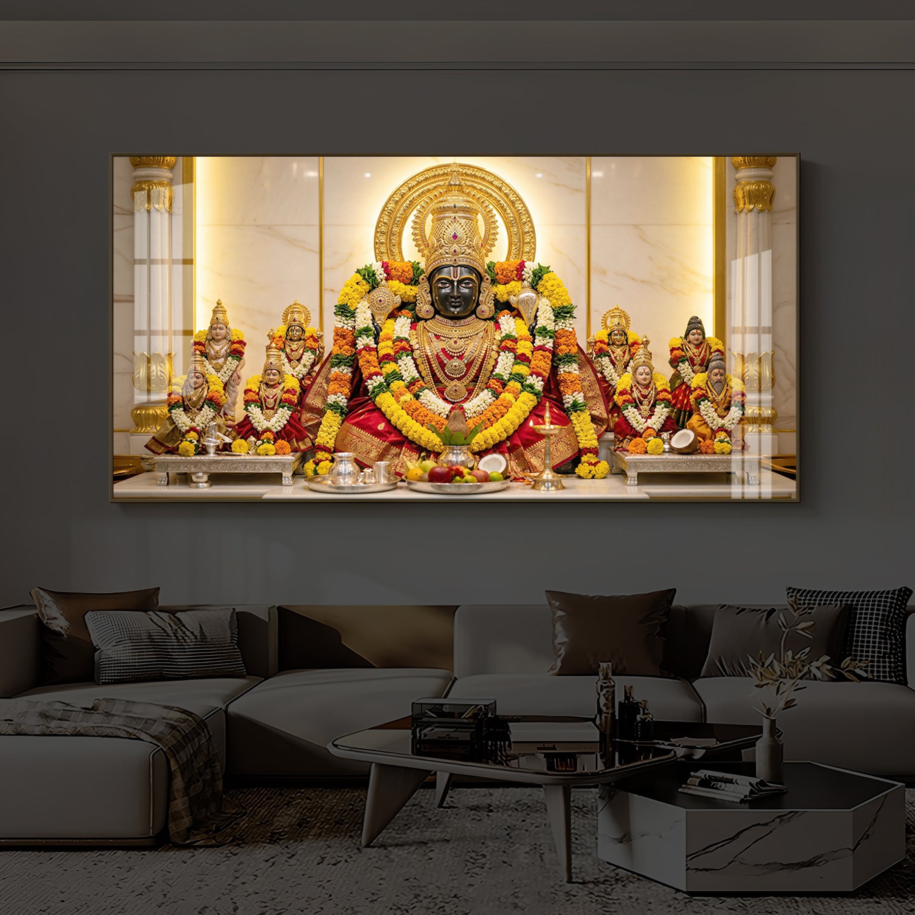 Badrinarayan Modern Luxury Backlight Horizontal Wall Art