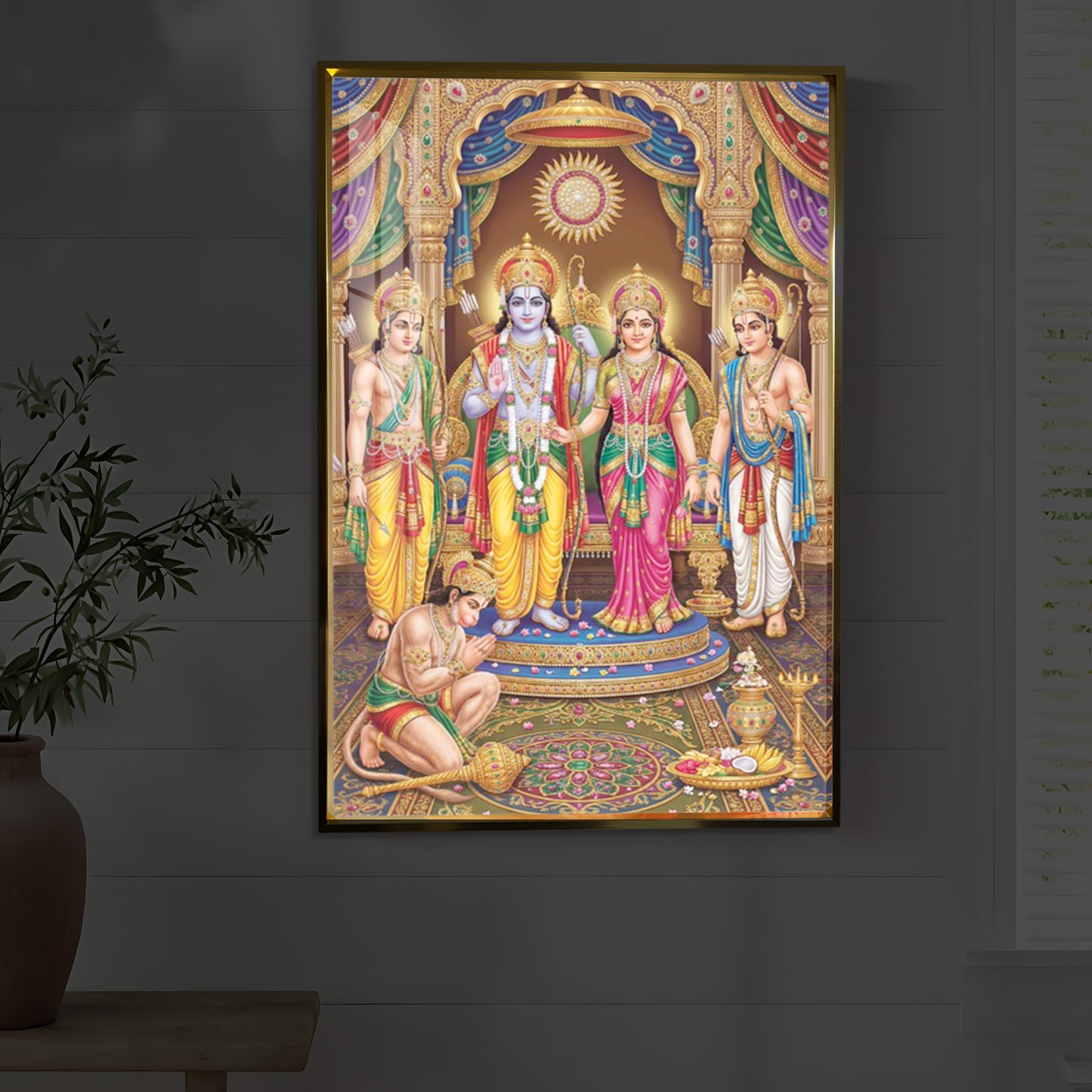 Ram Darbar Modern Luxury Backlight Vertical Wall Art