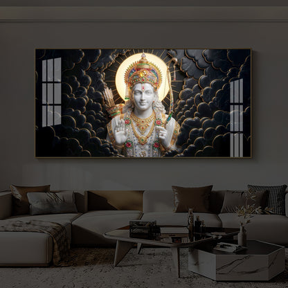Lord Ram Modern Luxury Backlight Horizontal Wall Art