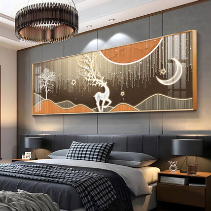 Deer In Serene Snowy Sentinel Premium Acrylic Horizontal Wall Art