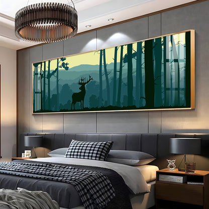 Deer In Forest Premium Acrylic Horizontal Wall Art