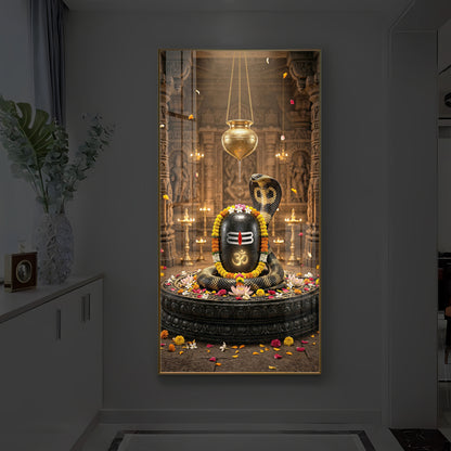 Om Namah Shivayah Modern Luxury Backlight Vertical Wall Art