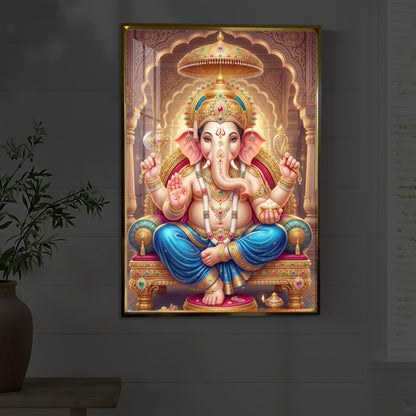 Shree Ganesh Modern Luxury Backlight Vertical Wall Art