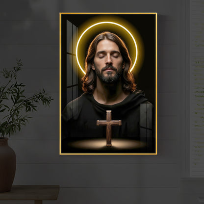 God Jesus Modern Luxury Backlight Vertical Wall Art