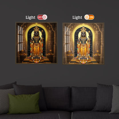 Shree Ram Modern Luxury Backlight Square Wall Art